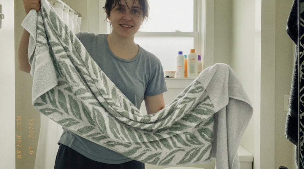 Sage Distressed Leaves • 100% Turkish Cotton • 600 GSM