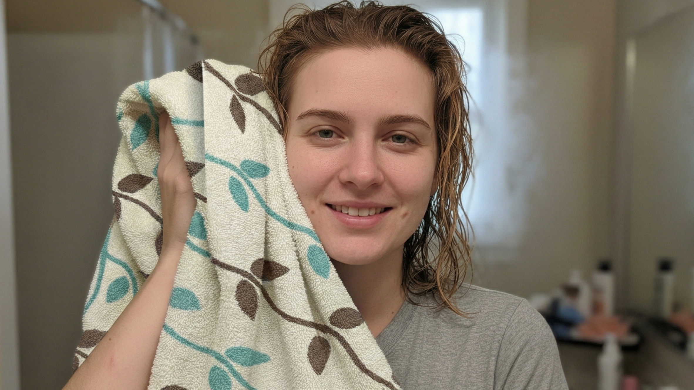 Aqua Vine Reversible 6-Piece Towel Set — 100% Cotton, Ultra-Soft & Super Absorbent