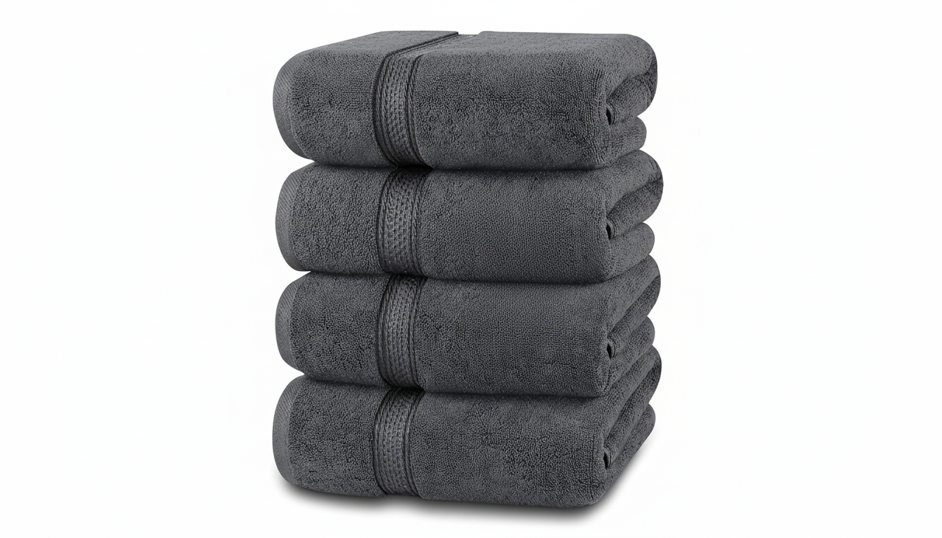 4-Pack Bath Towels — Grey (27 x 54 in, 600 GSM)
