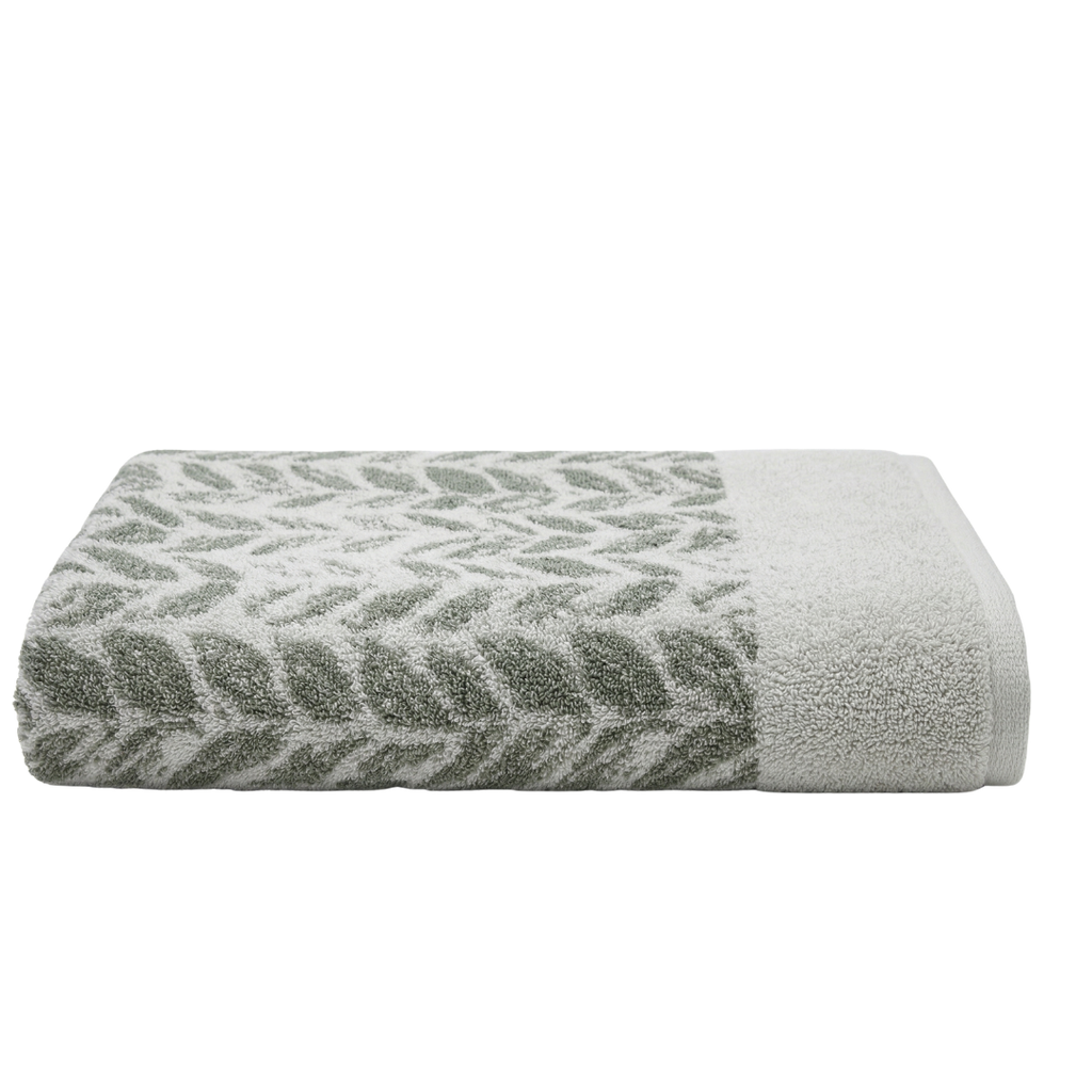 Sage Distressed Leaves • 100% Turkish Cotton • 600 GSM